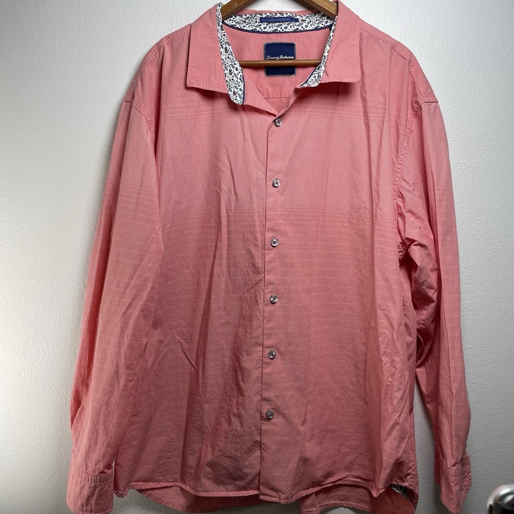 Tommy Bahama Mens 3XL Red Button Down Shirt Coastal Island Resort 100% Cotton